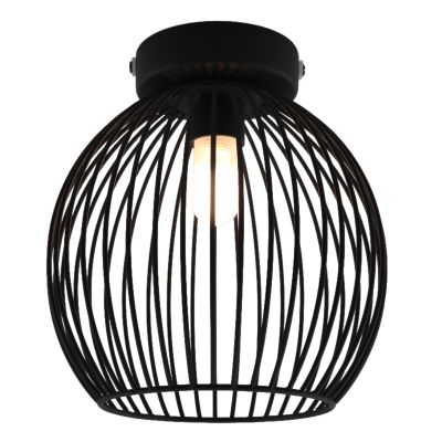 Lampada da soffitto da bagno nera industriale, Wiro, IP44