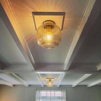 Lampada da soffitto ambrata retrò, Charlois
