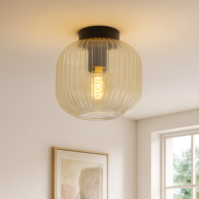 Lampada da soffitto ambrata retrò, Charlois