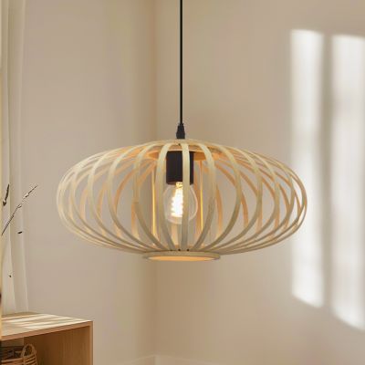 Lampada a sospensione in bambù marrone, Lieve