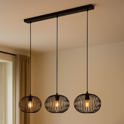 Lampada a sospensione nera industriale, Lieve