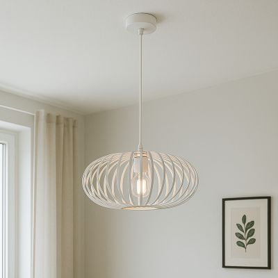 Lampada a sospensione bianca industriale, Lieve