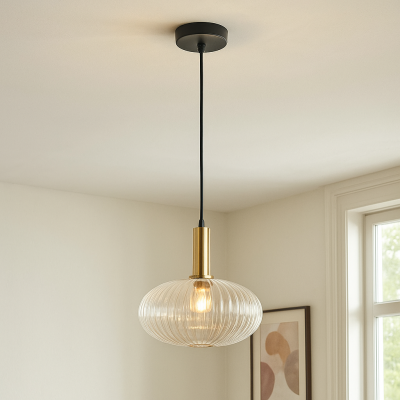 Lampada a sospensione trasparente retrò, Charlois