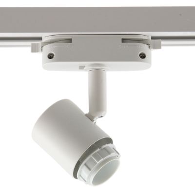 Binario faretto monofasico bianco in plastica,