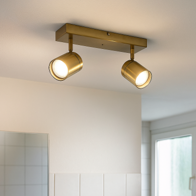 Lampada da soffitto da bagno in ottone moderna, Ciara, IP44