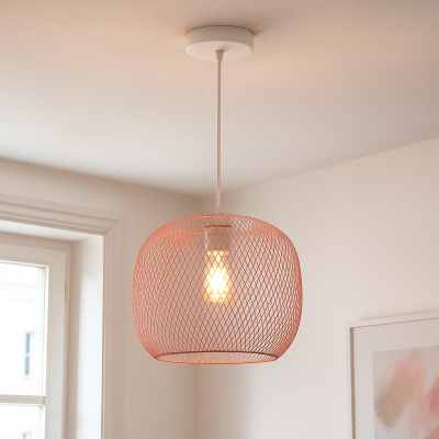 Lampada a sospensione rosa industriale, Emado