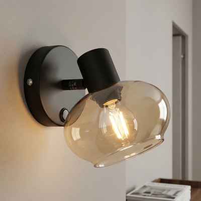 Faretto da parete ambrato design, Skip, con interruttore