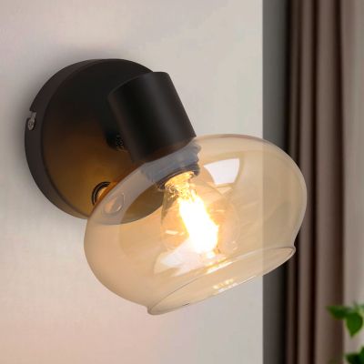 Faretto da parete ambrato design, Skip, con interruttore