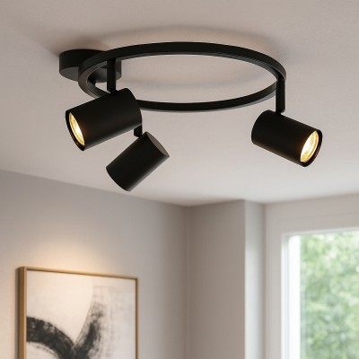 Faretto da soffitto nero moderno, Elena