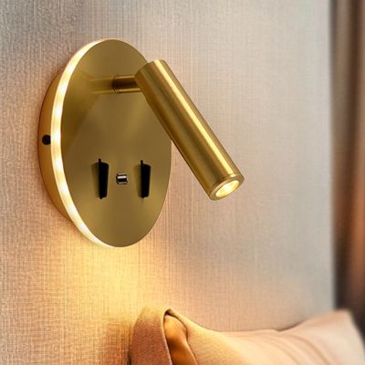 Applique da parete dorata moderna, Alec, 9W, 3000K LED, con interruttore