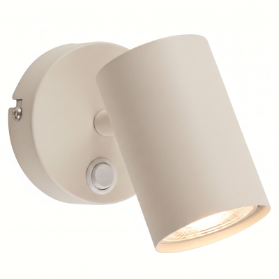 Faretto da parete beige moderno, Elena, con interruttore
