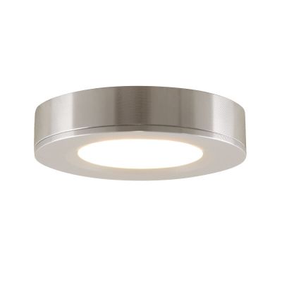 Lampada rotonda per mobile da cucina, argento, con set di connessione e telecomando
