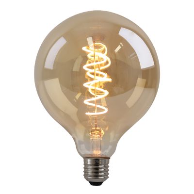 Olucia lampadina a filamento LED E27 regolabile Tuelo, ambra, G125, 4W, 2200K