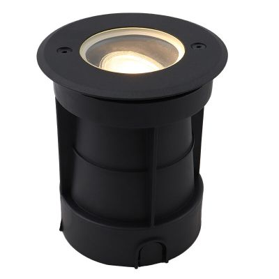 Faretto da esterno a pavimento nero in alluminio, Catamarca, IP65, fascio di luce orientabile