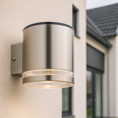 Applique da esterno solare cromata moderna, Tommy, 1W, 2700K LED, IP54