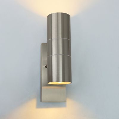 Applique da esterno con sensore crepuscolare argenta moderna, Pedro, IP44
