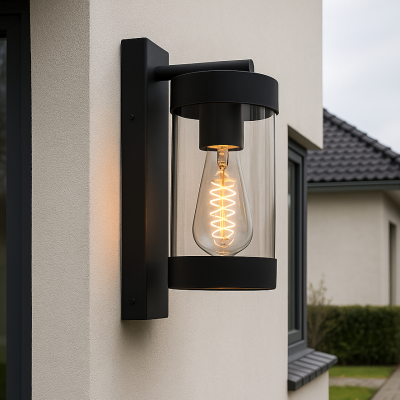 Lampada da esterno nera moderna, Musa, IP44