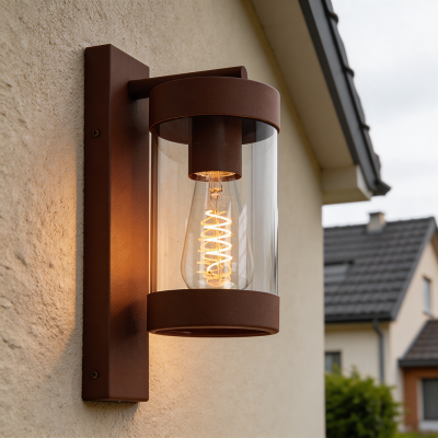 Lampada da esterno color ruggine moderna, Musa, IP44