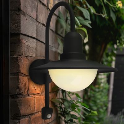 Applique da esterno con sensore di movimento nera classica, Rolin, IP54