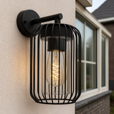 Lampada da esterno nera moderna, Enya, IP44