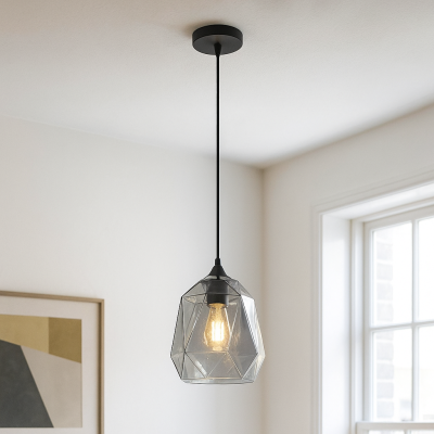 Lampada a sospensione trasparente retrò, Jian