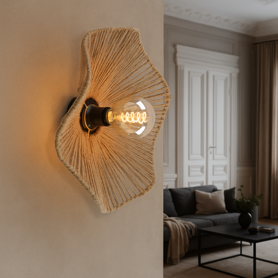 Applique da parete marrone rustica, Annelot, con interruttore