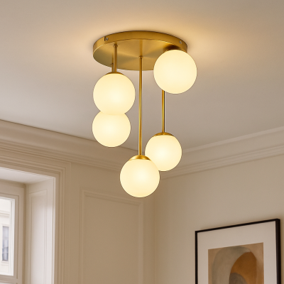 Lampada da soffitto in ottone design, Stacy