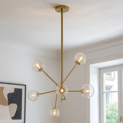Lampada a sospensione dorata design, Kaily
