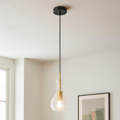 Lampada a sospensione trasparente design, Danny