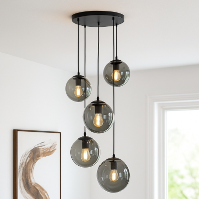 Lampada a sospensione nera design, Dolf