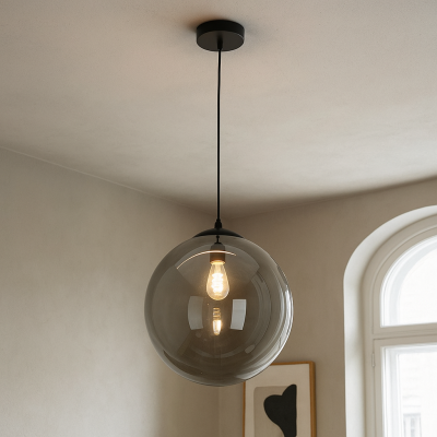 Lampada a sospensione nera design, Dolf
