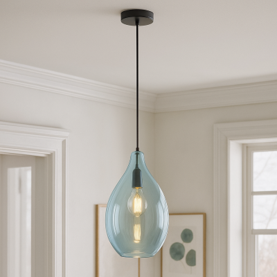 Lampada a sospensione blu design, Cees