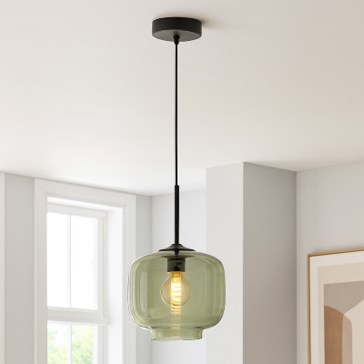 Lampada a sospensione verde retrò, Anniek