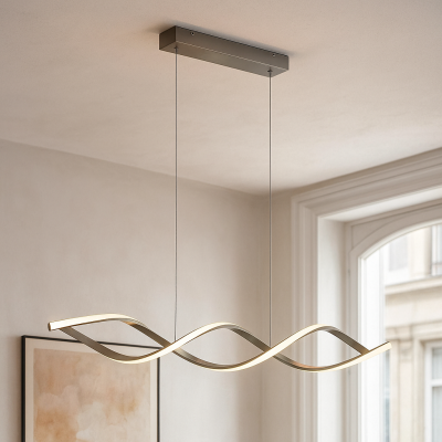 Lampada a sospensione argenta design, Kuno, 45W, 3000K LED, dimmer in 3 fasi