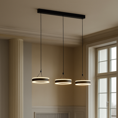 Lampada a sospensione nera design, Lava, 55W, 3000K LED, dimmer in 3 fasi