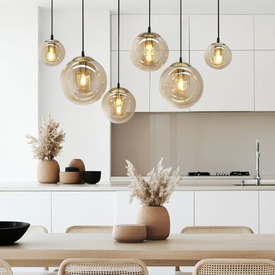 Lampada a sospensione ambrata design, Dolf