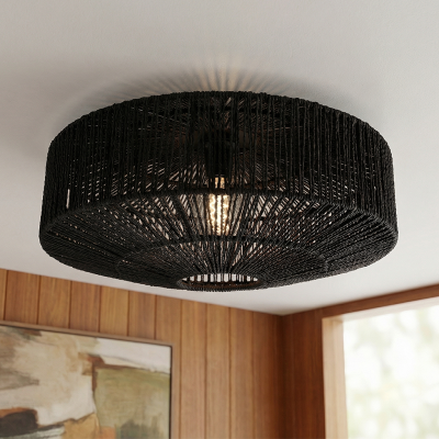 Lampada da soffitto nera rustica, Pippa