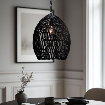 Lampada a sospensione nera industriale, Peggy