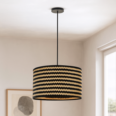 Lampada a sospensione in bambù nera, Jildau