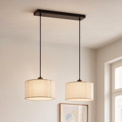 Lampada a sospensione beige rustica, Loulou