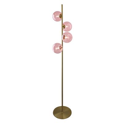 Lampada da terra rosa design, Remo, con interruttore