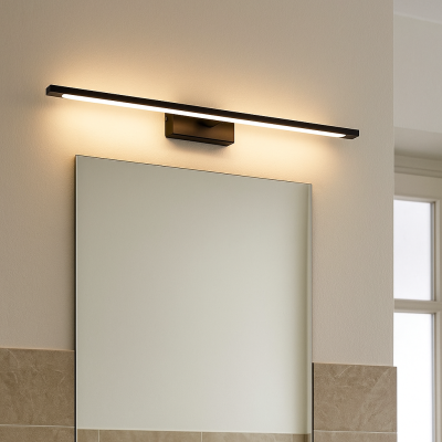 Lampada per specchio nera moderna, Steffy, 8W, 3000K LED, IP44