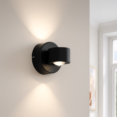 Lampada da parete up down nera moderna, Izzet, 6W, 3000K LED