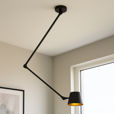 Lampada da soffitto nera moderna, Rinke