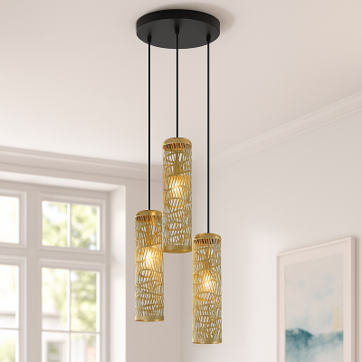 Lampada a sospensione in ottone metallo, Marli