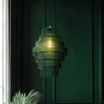 Lampada a sospensione verde retrò, Paris