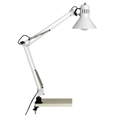 Faretto con pinza bianco metallo, Katharina, con interruttore
