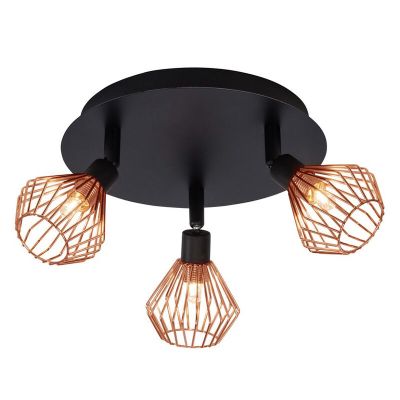 Lampada da soffitto in rame industriale, Keyshaira