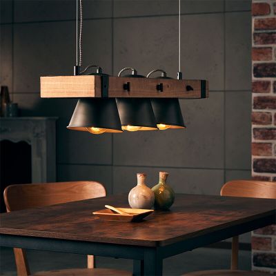 Lampada a sospensione in legno marrone, Audrey