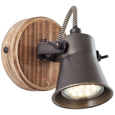 Faretto da parete in legno marrone, Carolyn